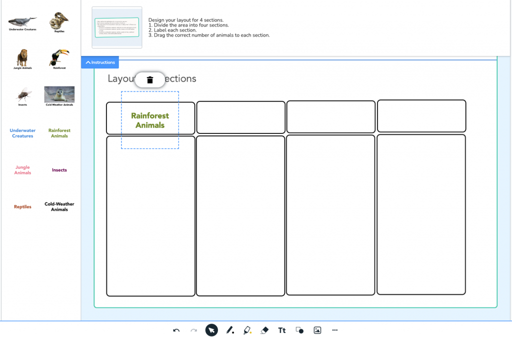 Designing a Zoo Drag and Drop activity