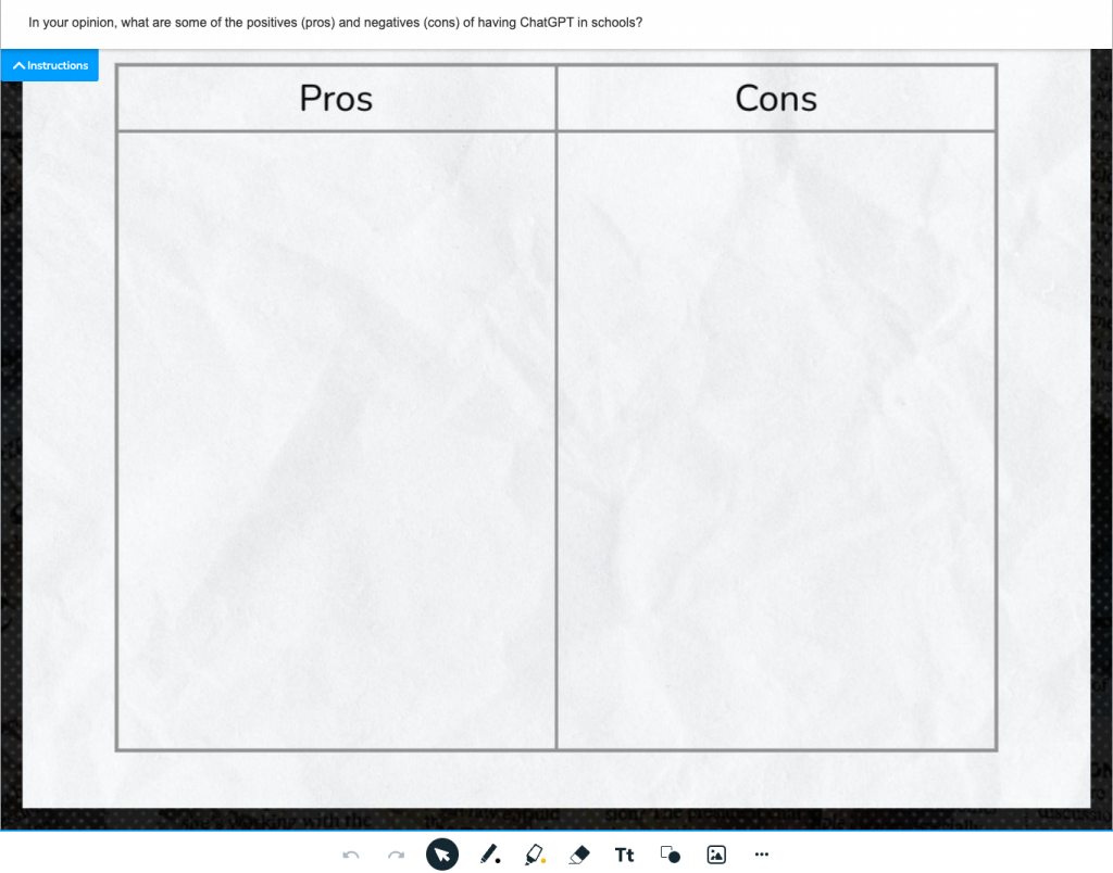 AI in school lesson activity