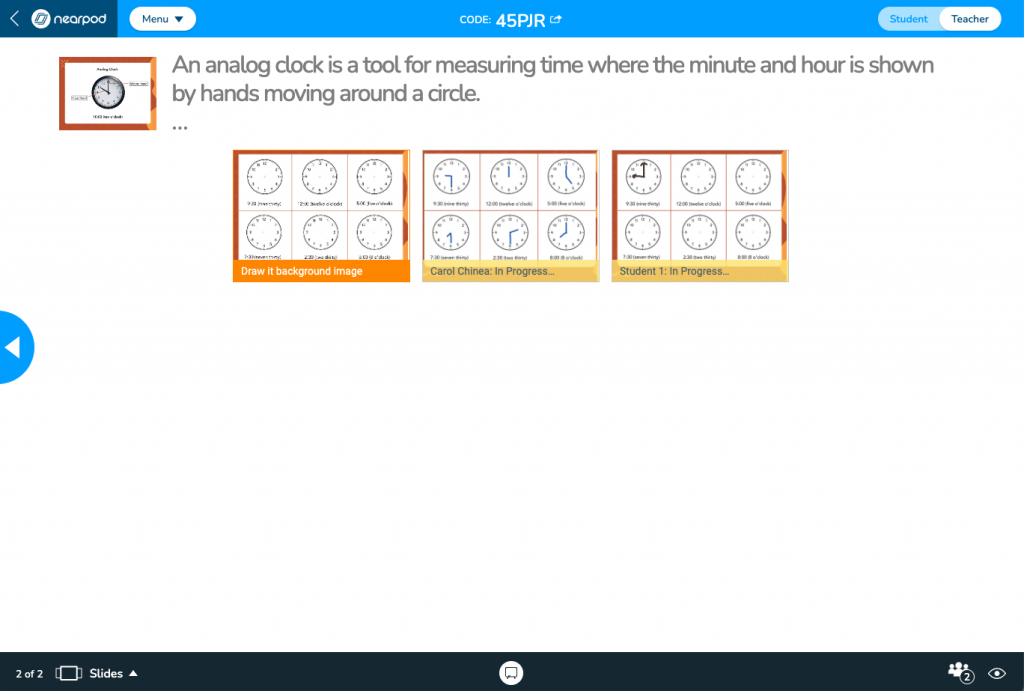 Draw It real-time student responses teacher view