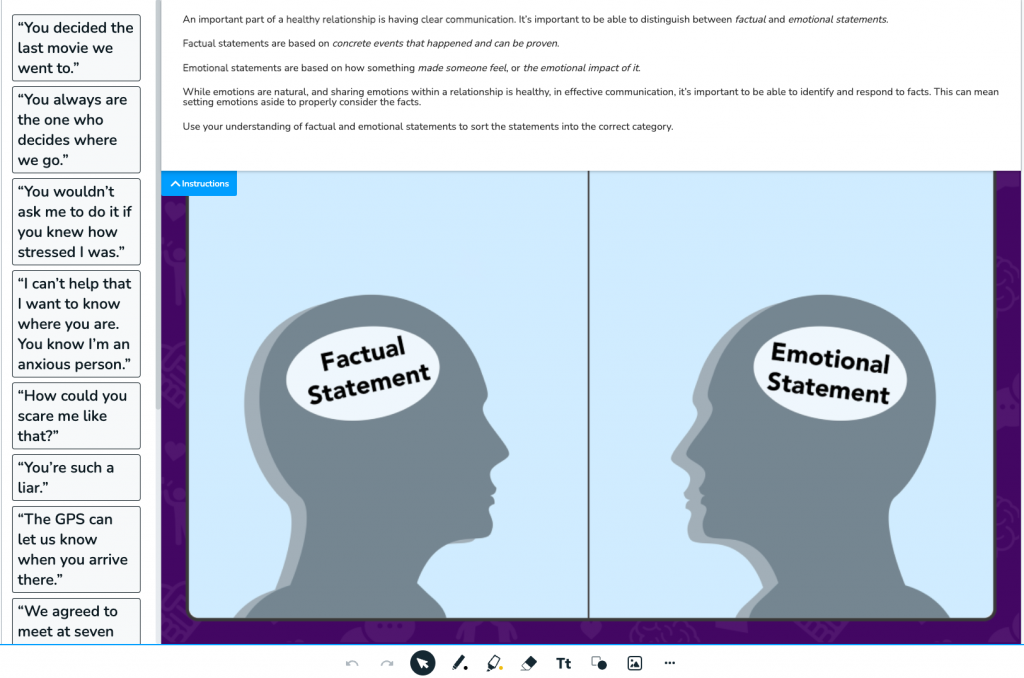 Emotions & Communication Drag and Drop activity