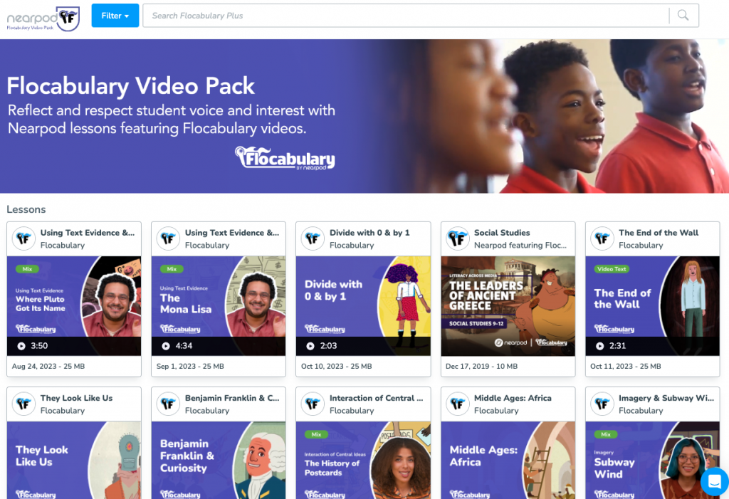 Flocabulary video pack on Nearpod