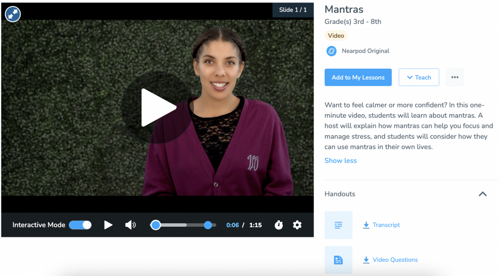 Mantras Interactive Video