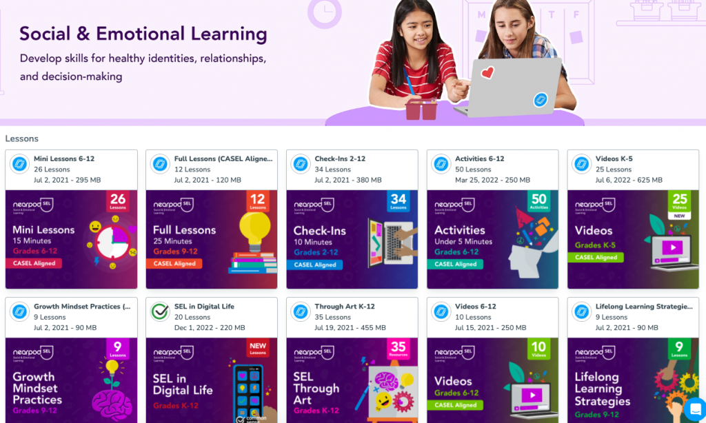 Nearpod's 21st Century Program SEL high school lessons